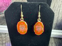 Image 2 of Orange All Seeing Eye Earrings 
