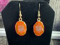 Image 3 of Orange All Seeing Eye Earrings 