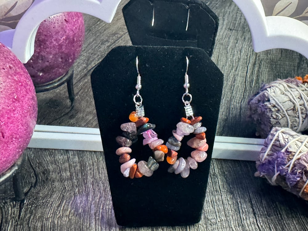 Image of Mixed Crystal Hoop Earrings