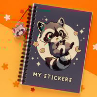 Image 4 of Stickerbook B6 -  Cute Racoon + charm