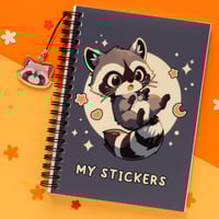 Image 3 of Stickerbook B6 -  Cute Racoon + charm
