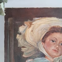 Image 4 of Wonderful Distressed Oil Portrait 