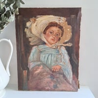 Image 2 of Wonderful Distressed Oil Portrait 