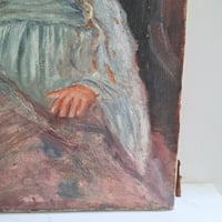 Image 6 of Wonderful Distressed Oil Portrait 