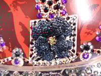 Image 4 of A3 Navy Peony rhinestone chocolate crown