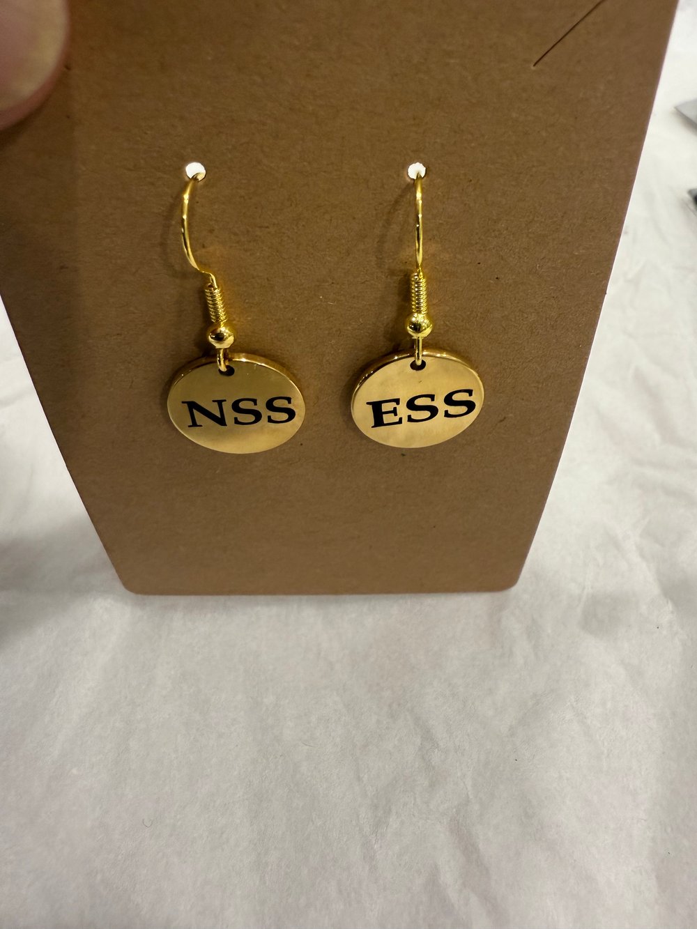 Image of Personalized Custom Engraved Earrings .Name Ear rings, Initials Earrings. Round shape.