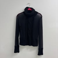 Image 2 of mesh+knit turtleneck