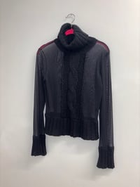 Image 1 of mesh+knit turtleneck