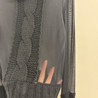 Image 4 of mesh+knit turtleneck