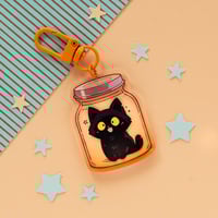 Keychain - Cat in jar 