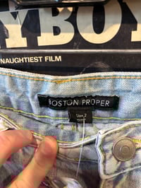 Image 3 of Y2K Reworked Boston Proper Light Stonewash Bedazzle Jeans