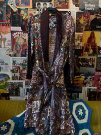 Image 1 of 1950s Silk Medallion Patterned Robe