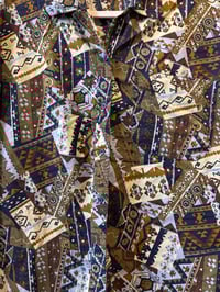 Image 3 of 1990s Sleeve Cut Patterned Brown Shirt