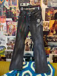 Image 1 of Y2K South Pole Stonewash Charcoal Patch Jeans