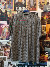 Image 2 of 1980s Beige-Black Printed Oversized Shirt