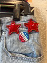 Image 2 of Y2K Stonewash Denim Patched Americana Shorts