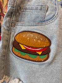 Image 3 of Y2K Stonewash Denim Patched Americana Shorts