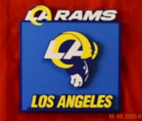 Image 1 of Los Angeles Rams Hand Crafted NFL 3D Wooden Team Logo Wall Décor Hanging Artwork.