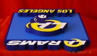 Image 5 of Los Angeles Rams Hand Crafted NFL 3D Wooden Team Logo Wall Décor Hanging Artwork.