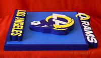 Image 6 of Los Angeles Rams Hand Crafted NFL 3D Wooden Team Logo Wall Décor Hanging Artwork.