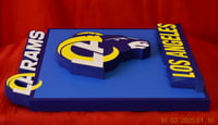 Image 7 of Los Angeles Rams Hand Crafted NFL 3D Wooden Team Logo Wall Décor Hanging Artwork.