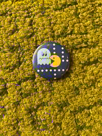 Image 1 of 1980s Blue Ghost Pac-Man Pin