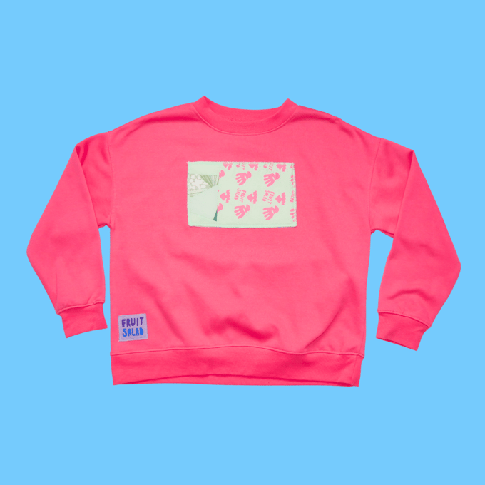 Image of Coral Quilted Patch Sweatshirt