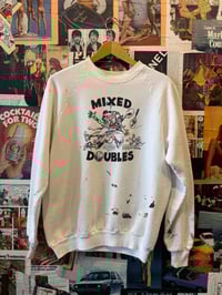 Image 1 of 1980s Mixed Doubles Cartoon White Crewneck