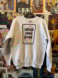 Image 1 of 1980s New Jersey “Drug-Free Zone” White Crewneck