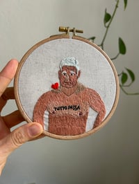 Image 3 of Antonio from Napoli, hand embroidered portrait of a man from the internet