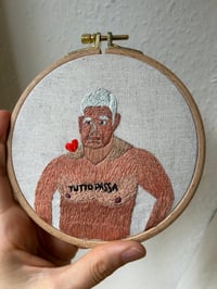 Image 4 of Antonio from Napoli, hand embroidered portrait of a man from the internet
