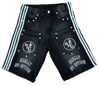 "BLACK DOUBLE POCKET STUD" JORTS