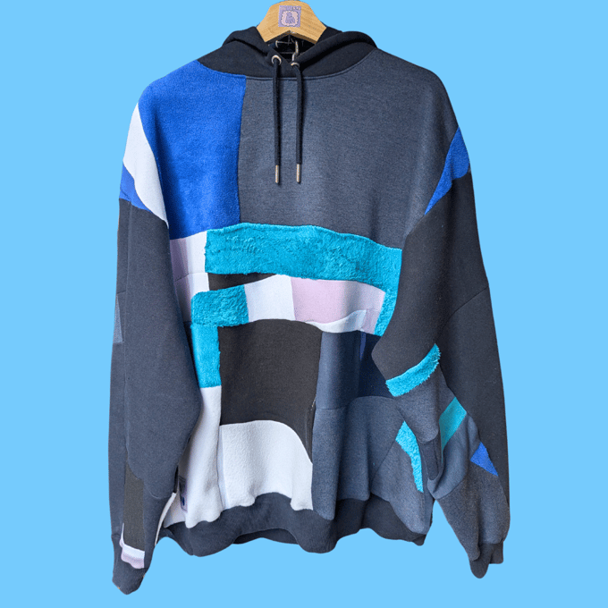 Image of Blues Patchwork Hoodie