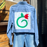 Image 1 of S Tulip Back Patch Cropped Shirt