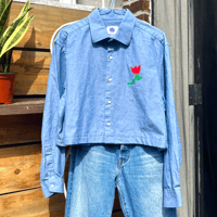 Image 2 of S Tulip Back Patch Cropped Shirt