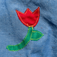 Image 4 of S Tulip Back Patch Cropped Shirt