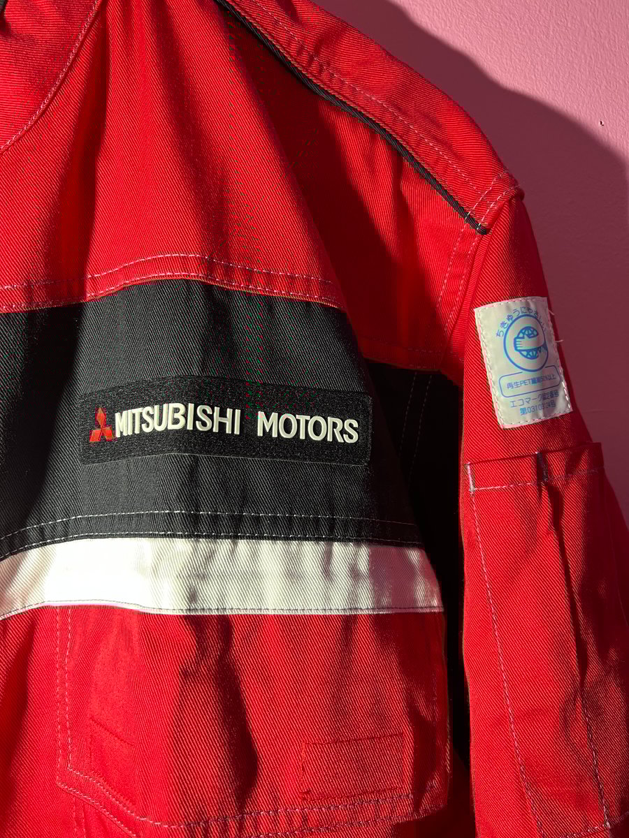 Mitsubishi Rally Art ジャンプスーツ レッド Vintage WRC JDM Japan Ralliart Mitsubishi Motors Mechanic