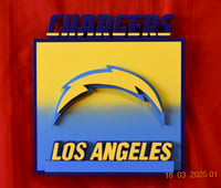 Image 1 of Los Angeles Chargers Hand Crafted NFL 3D Wooden Team Logo Wall Décor Hanging Artwork.