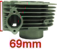 Image 3 of SSP-G 180cc - 206cc (63mm BORE) GY6 CYLINDER SET WITH 57mm SPACING FLAT CAST