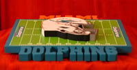 Image 7 of Miami Dolphins Hand Crafted NFL 3D Wooden Team Helmet Wall Décor Hanging Artwork.