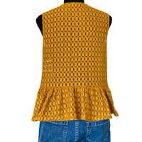 Image 3 of Yellow Crochet Sleeveless Zara Top with Ruffle Accent - Size M Beach Boho