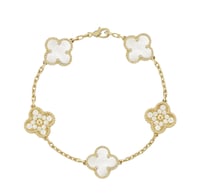 Gold&White Multi Clover Bracelet