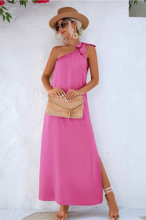 Image of Pink One Shoulder Dress