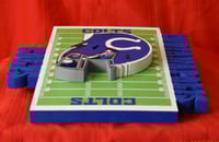 Image 5 of Indianapolis Colts Hand Crafted NFL 3D Wooden Team Helmet Wall Décor Hanging Artwork.