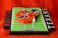 Image 5 of Houston Texans Hand Crafted NFL 3D Wooden Team Helmet Wall Décor Hanging Artwork.