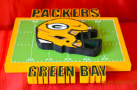 Image 8 of Green Bay Packers Hand Crafted NFL 3D Wooden Team Helmet Wall Décor Hanging Artwork