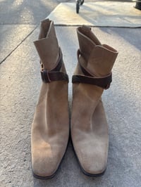 Image 2 of Yves Saint Laurent Rive Gauche Suede Leather Strap Boots
