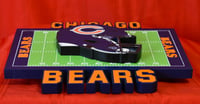 Image 4 of Chicago Bears Hand Crafted NFL 3D Wooden Team Helmet Wall Décor Hanging Artwork.