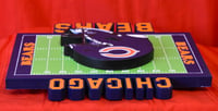 Image 5 of Chicago Bears Hand Crafted NFL 3D Wooden Team Helmet Wall Décor Hanging Artwork.