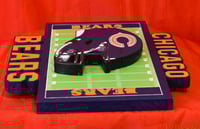Image 6 of Chicago Bears Hand Crafted NFL 3D Wooden Team Helmet Wall Décor Hanging Artwork.